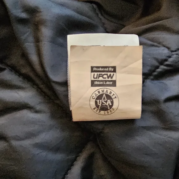 Vintage 90's Carhartt Duck Canvas Jacket Quilt Lined C26CHT Chocolate 3XL - Picture 6 of 8